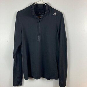 Womens Reebok Run‎ Essentials Speedwick 1/4 Zip Jacket Black L Polyester Spandex